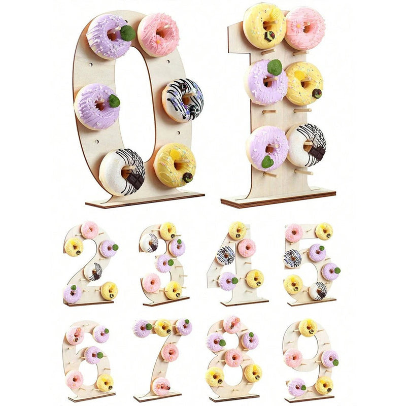 Présentoir à donuts en chiffre pour fête
