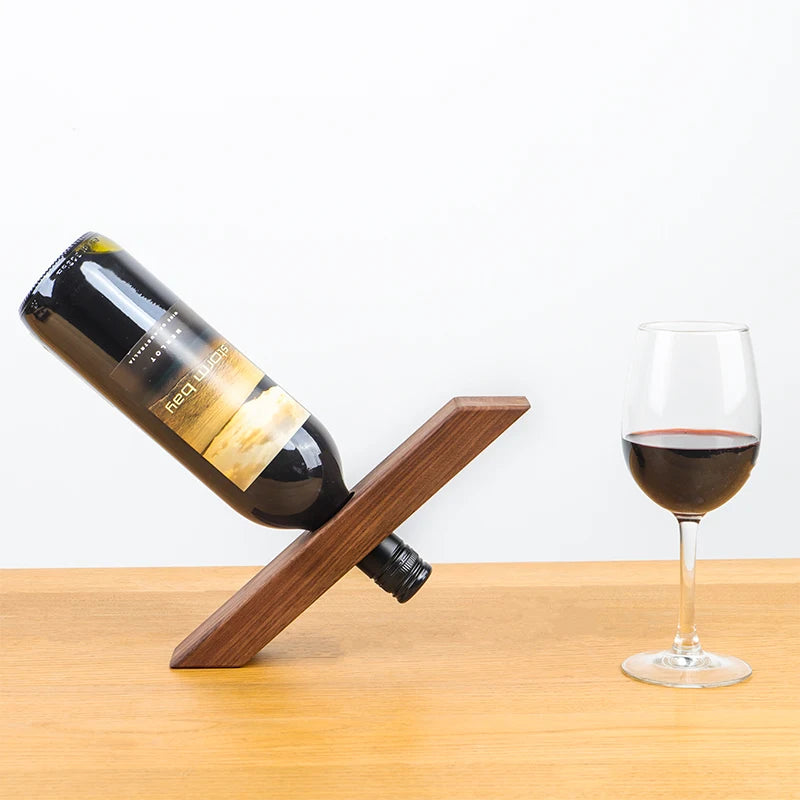 Porte-Bouteille en Bois Massif Design