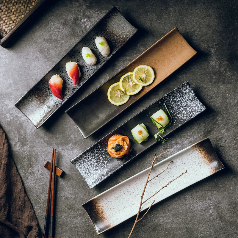 Assiette de Présentation Longue Céramique Japonaise