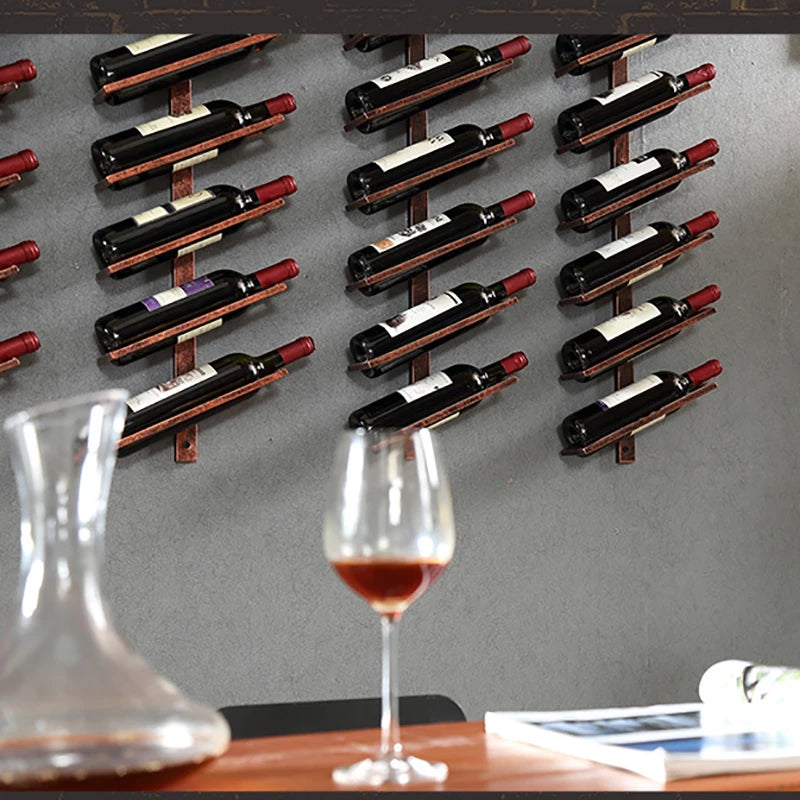 Présentoir Mural Bouteilles Vin Design – présentoir bouteille – gros plan sur la matière