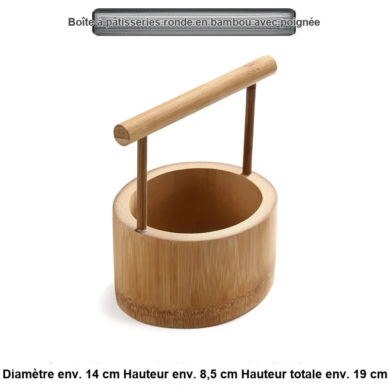 Corbeille Bambou Présentoir Buffet Portable – plateau de présentation – détail du design