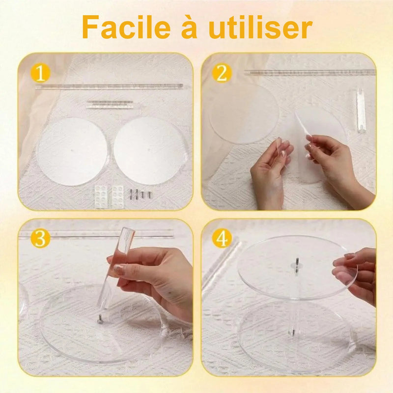 Présentoir Donuts Acrylique Antidérapant Fête – présentoir donuts – gros plan sur la matière