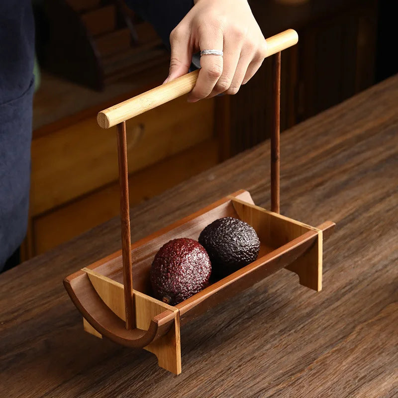 Corbeille Bambou Présentoir Buffet Portable – plateau de présentation – détail de la finition