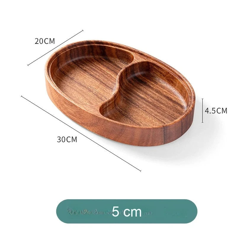 Plateau Compartimenté en Bois Rond