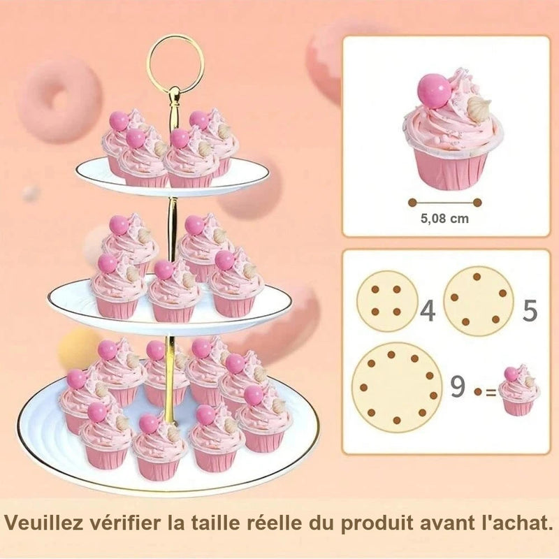 Présentoir Gâteaux 3 Étages Mariage – présentoir gâteau – mise en scène pour réception
