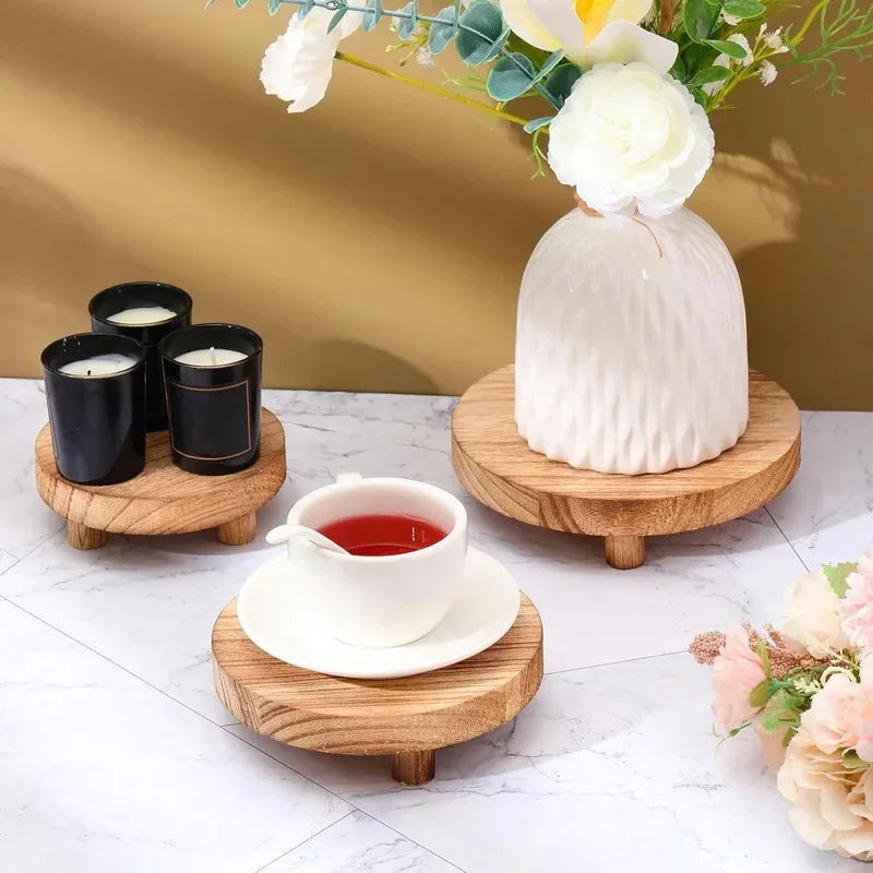 Rehausseur de Buffet Rond Bois Naturel