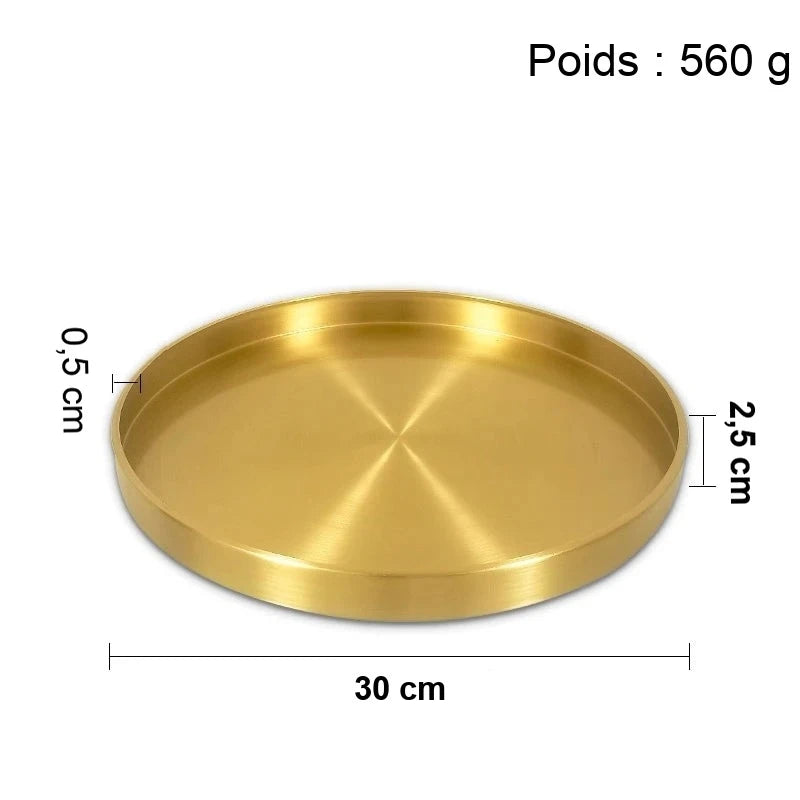 Plateau Laiton Rond Buffet Pro