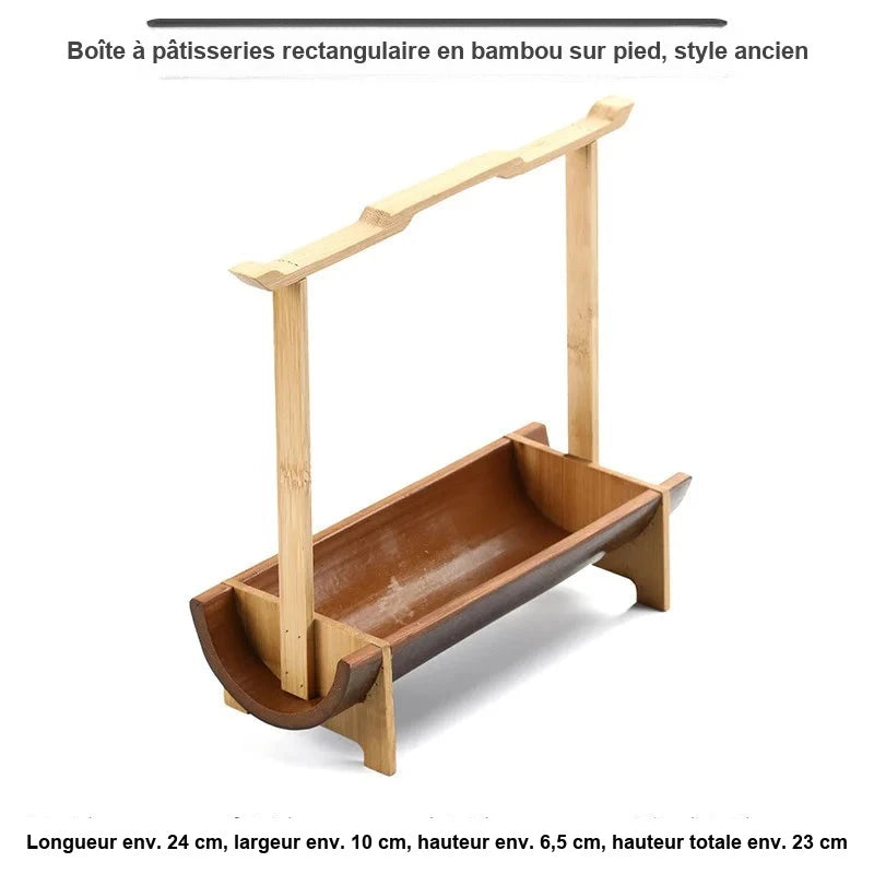 Corbeille Bambou Présentoir Buffet Portable – plateau de présentation – vue de dessus