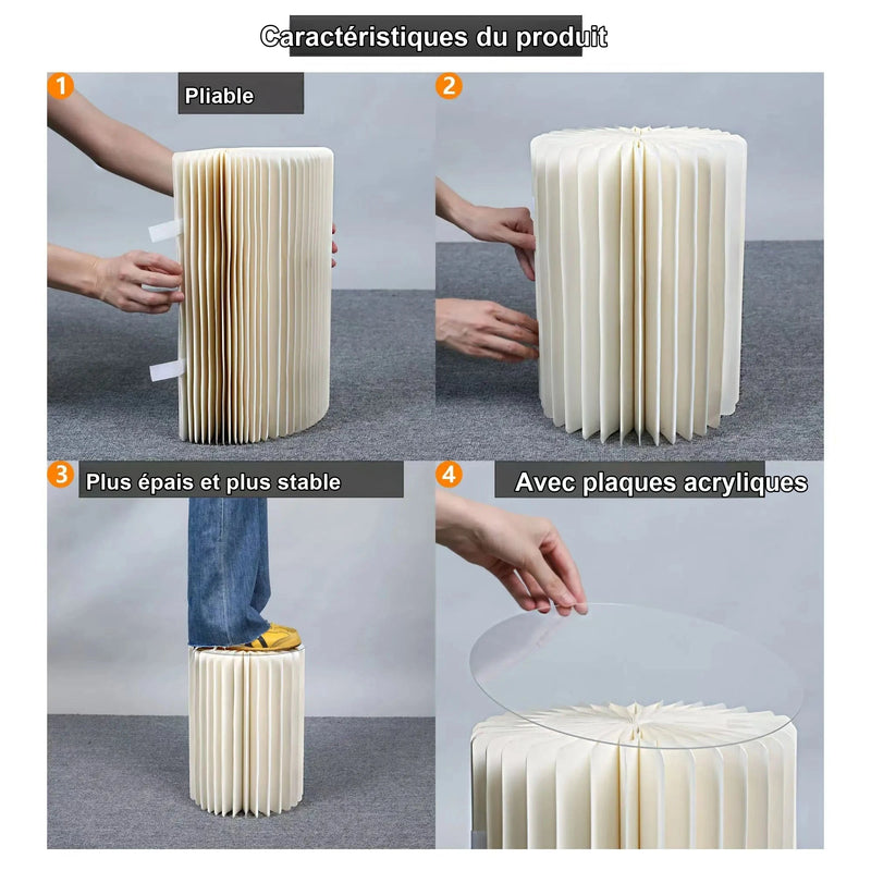 Présentoirs Piédestaux Pliables Ivoire Événement – présentoir buffet – présentation complète
