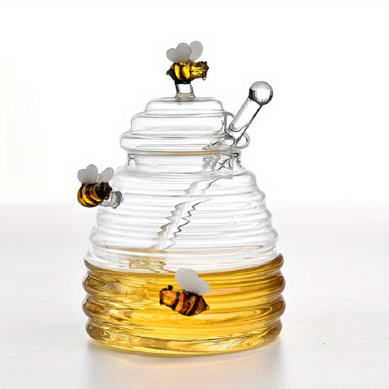 Pot à Miel Verre Ruche Abeilles Buffet