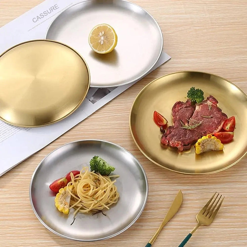 Assiette Inox Présentation Buffet Traiteur – plateau de présentation – détail de la finition