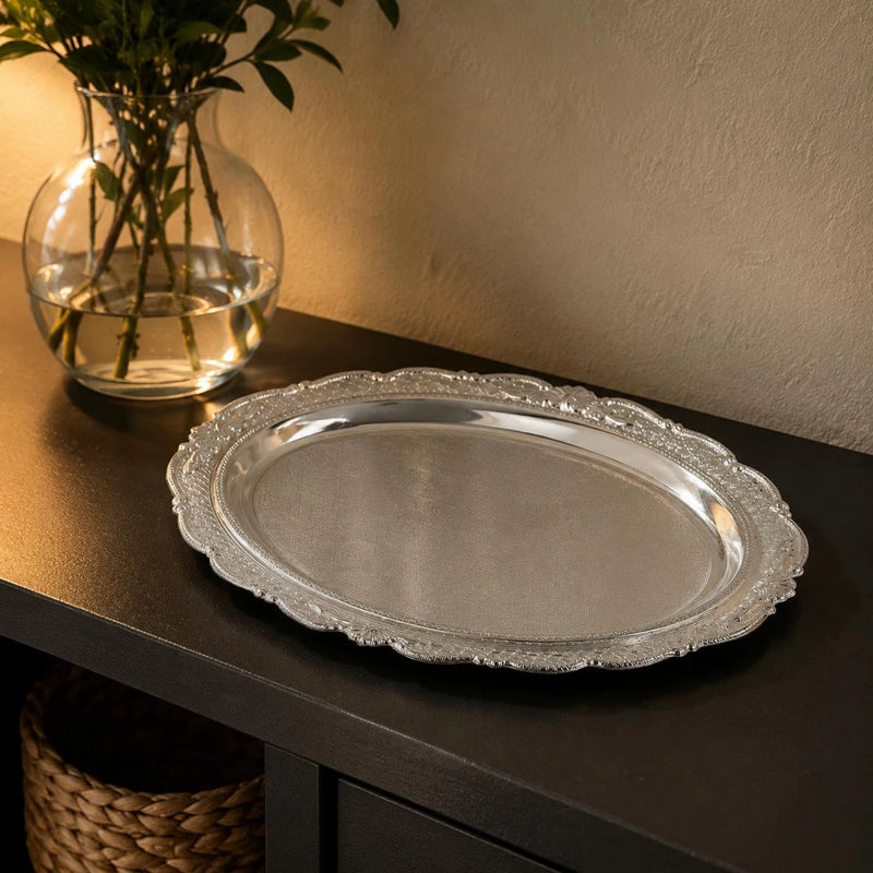 Plateau Argenté Vintage pour Service – plateau de présentation – mise en scène pour réception