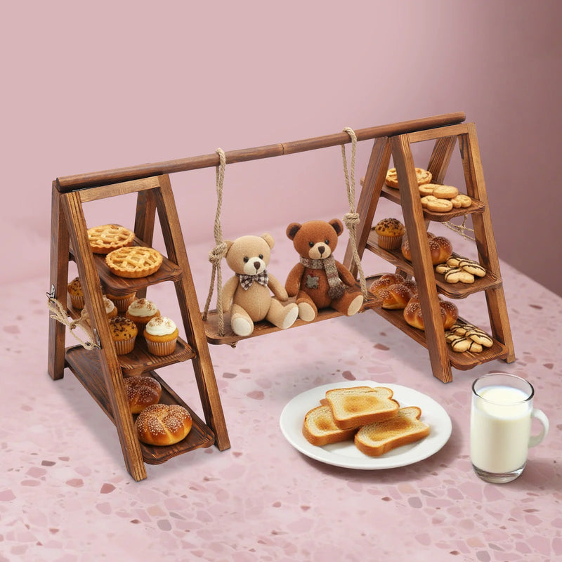 Présentoir Gâteaux Bois 3 Étages Mariage – présentoir gâteau – vue d'ensemble