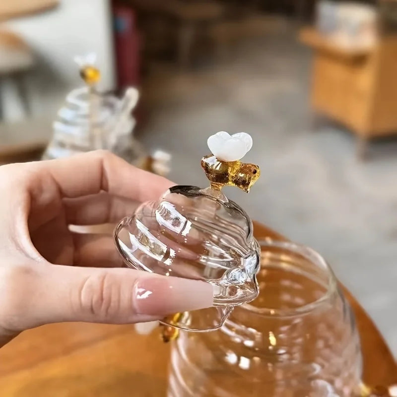 Pot à Miel Verre Ruche Abeilles Buffet