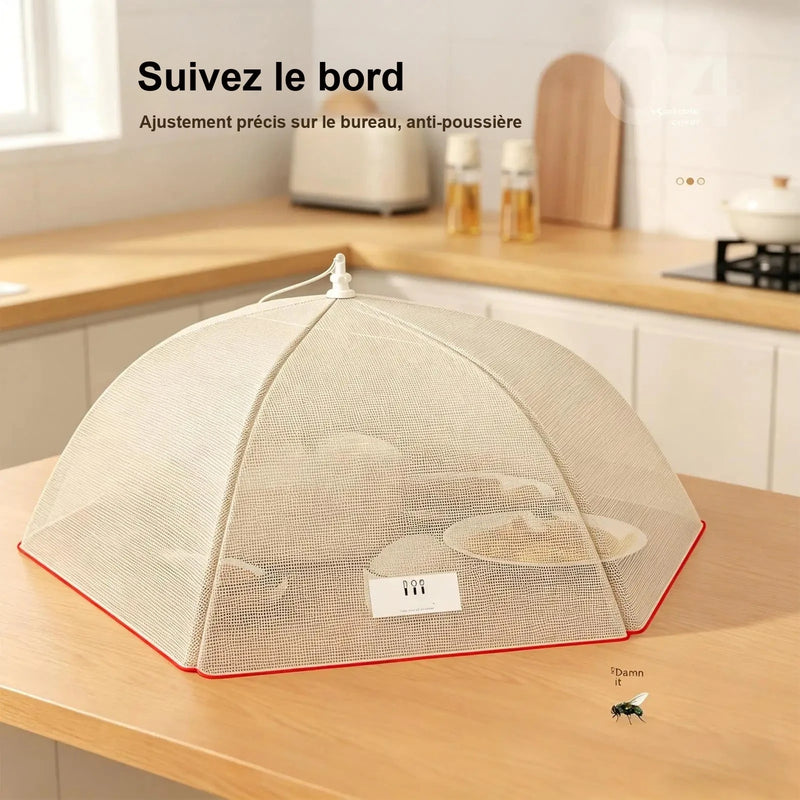 Cloche Alimentaire Pliable Parapluie Beige Buffet