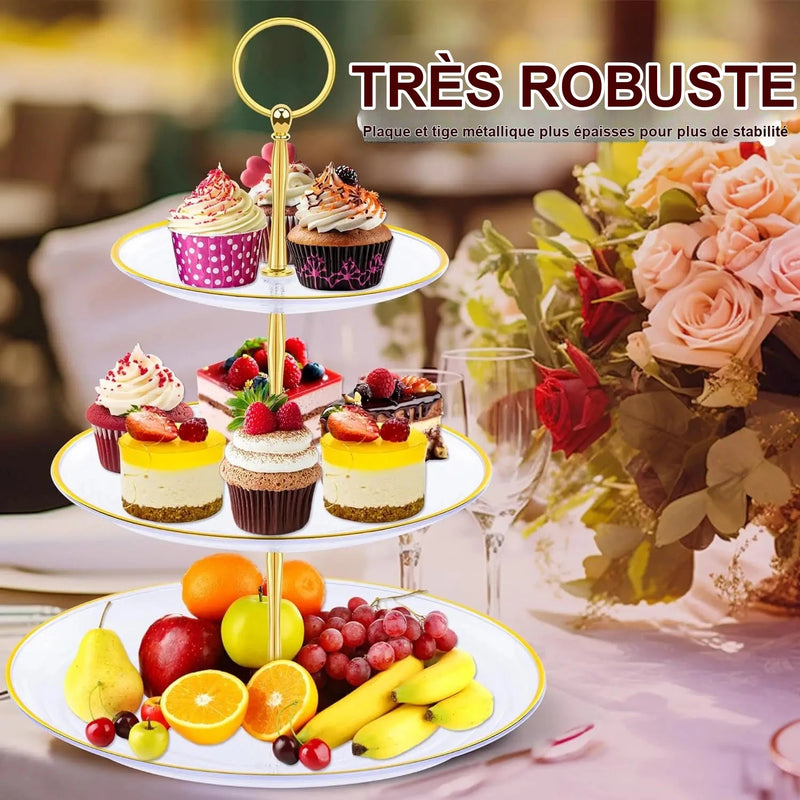 Présentoir Gâteaux 3 Étages Mariage – présentoir gâteau – vue d'ensemble