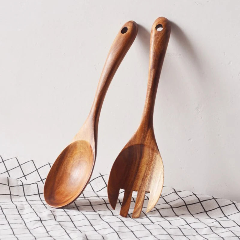 Couverts de Service Salade Bois d'Acacia