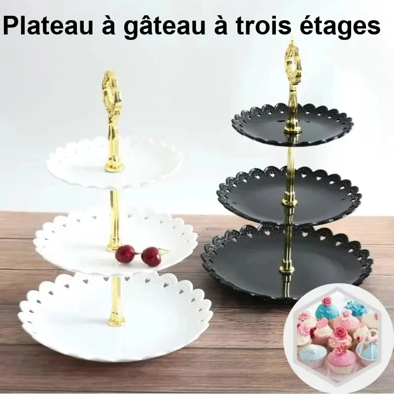Plateau Gâteau 3 Étages Pétale – présentoir gâteau – vue d'ensemble