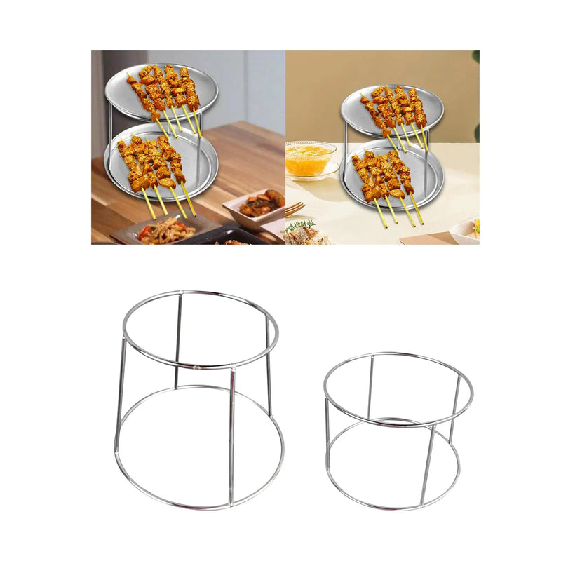 Rehausseur de Buffet Rond Métal Argenté
