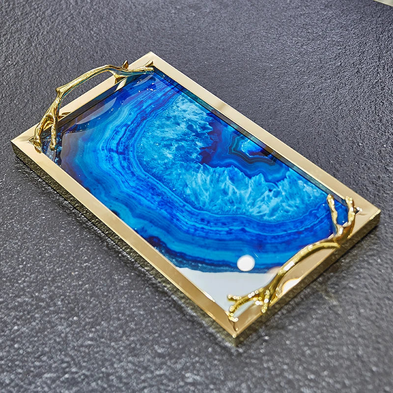 Plateau Décoratif Verre Présentation Raffinée – plateau de présentation – vue de dessus