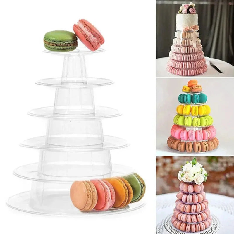 Présentoir Macarons Pyramide 6 Étages Mariage – support buffet traiteur professionnel