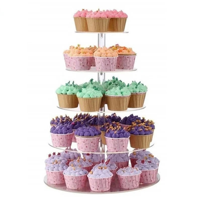 Tour Présentoir Cupcakes Mariage Acrylique – présentoir cupcake – en situation sur un buffet