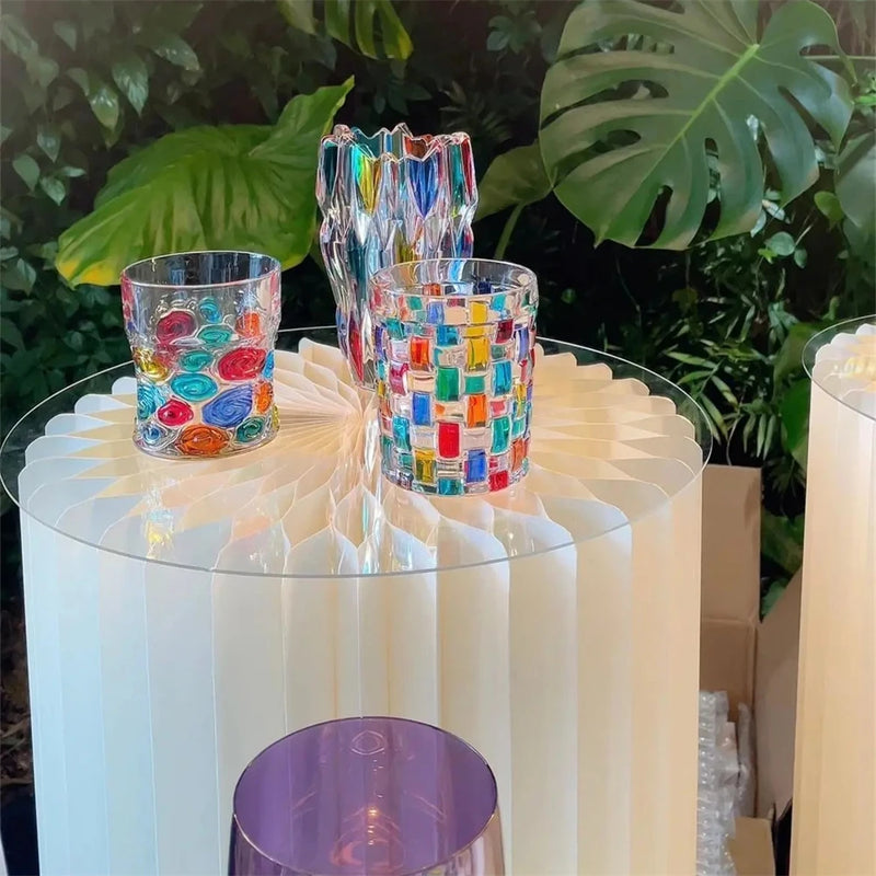 Présentoirs Piédestaux Pliables Ivoire Événement – présentoir buffet – gros plan sur la matière
