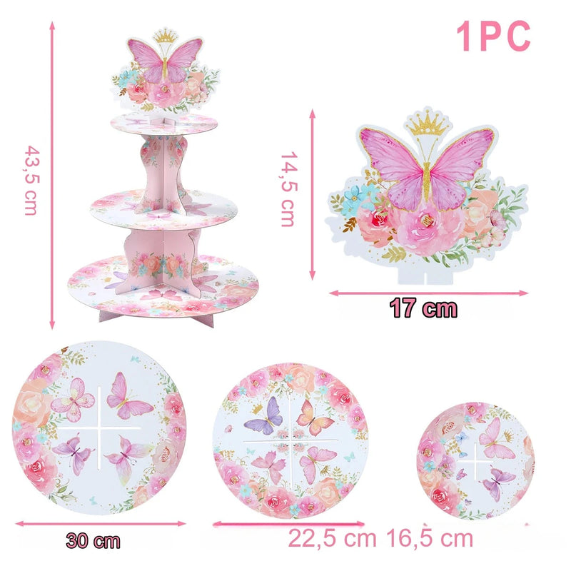 Présentoir Cupcake Papillon Violet