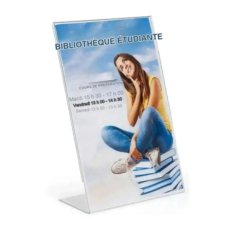 Porte-Menu Acrylique Incliné Transparent Lot de 5