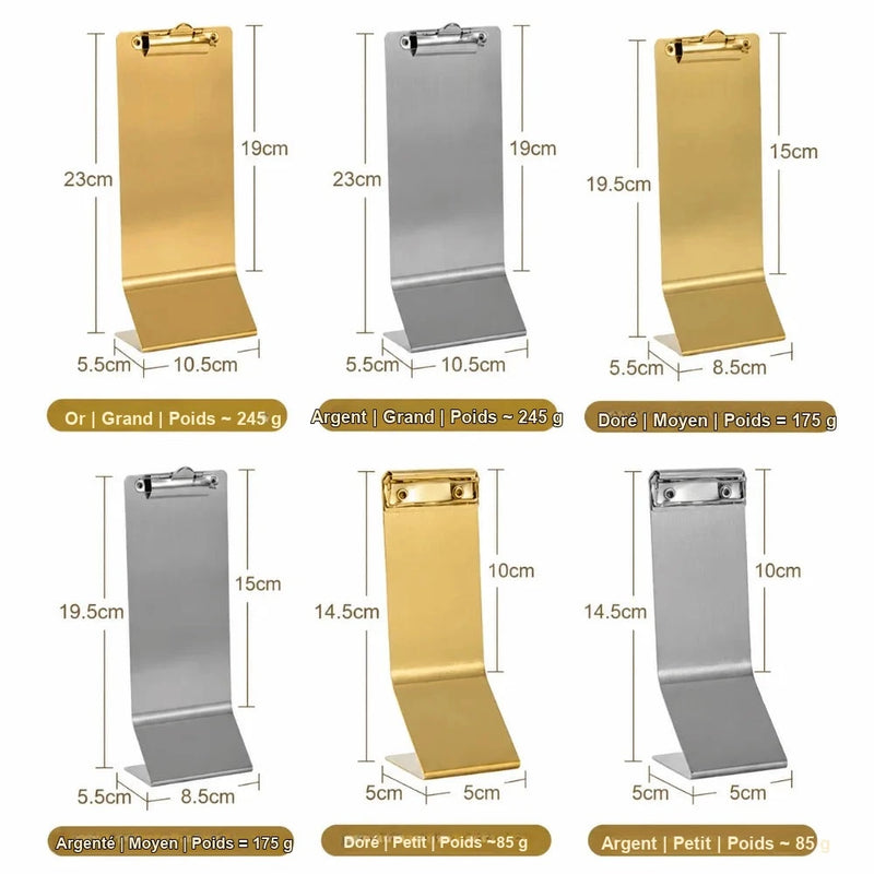 Porte-Menu Inox Vertical Buffet