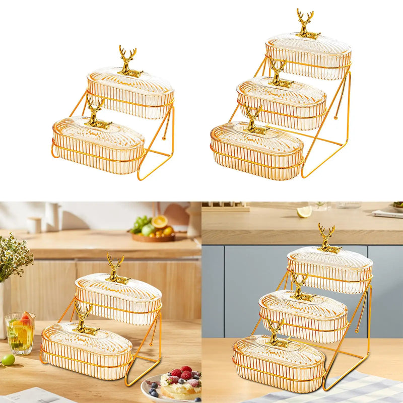 Plateau Fruits Secs Multi-Niveaux Banquet – plateau de présentation – vue d'ensemble