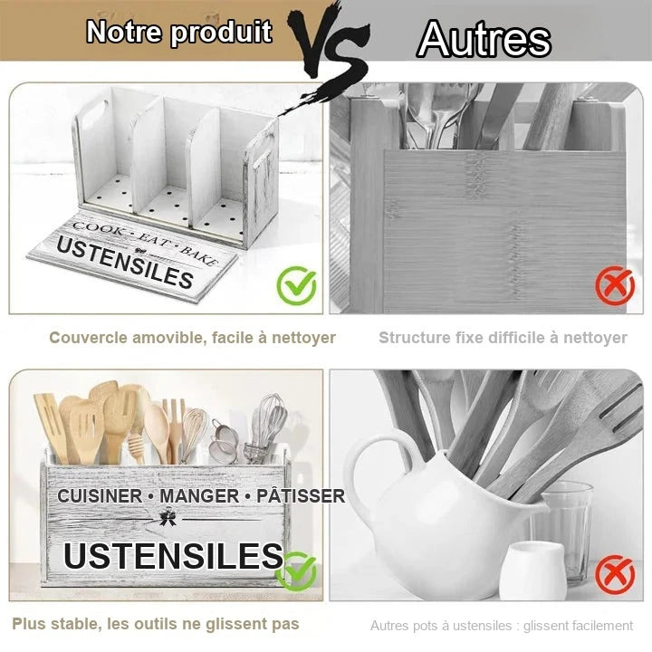 Range-Couverts Bois Rustique Buffet Hôtel