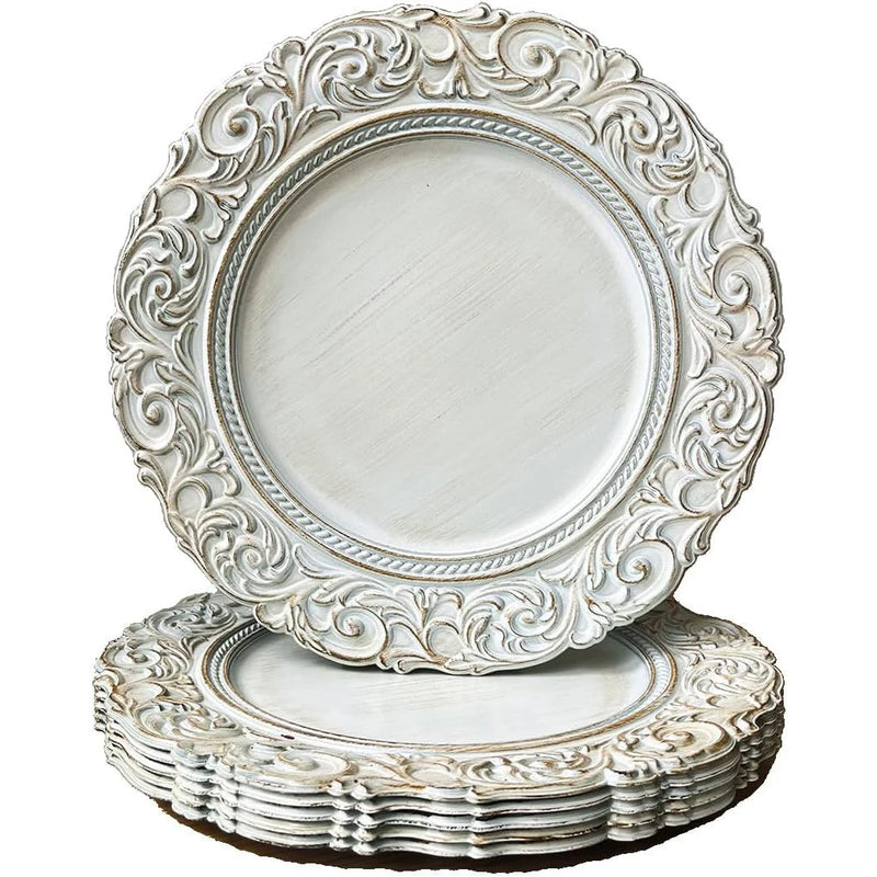 Assiette de Présentation Baroque Blanche 33 cm