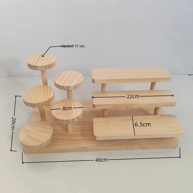 Présentoir Bois Multi-Niveaux Pâtisserie – présentoir gâteau – variante de couleur