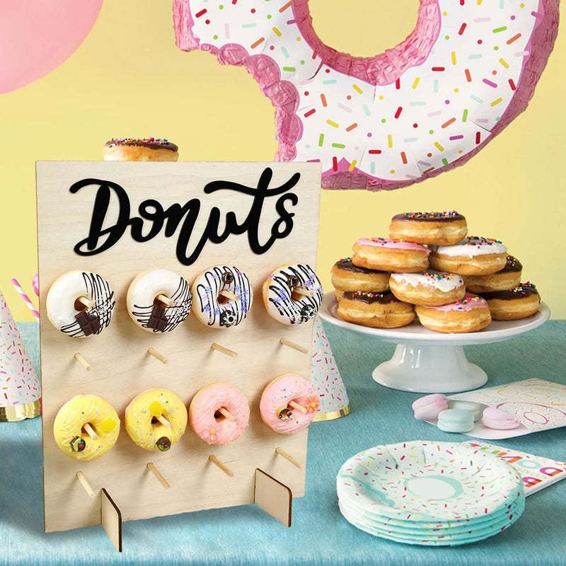 Présentoir Donuts Mural Bois Mariage – présentoir donuts – détail de la finition