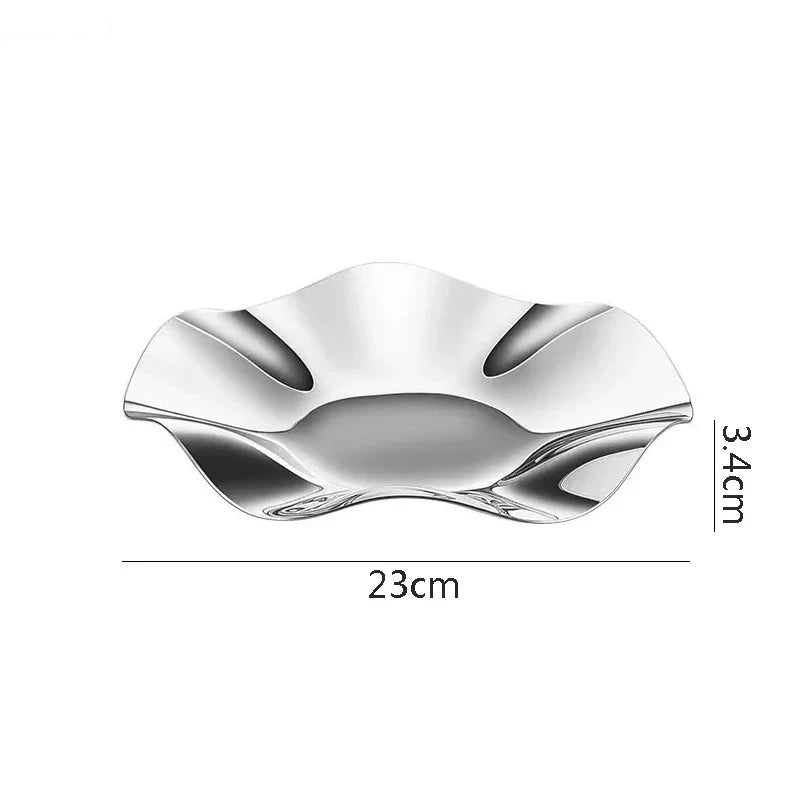Plateau de service inox ondulé miroir, dimensions