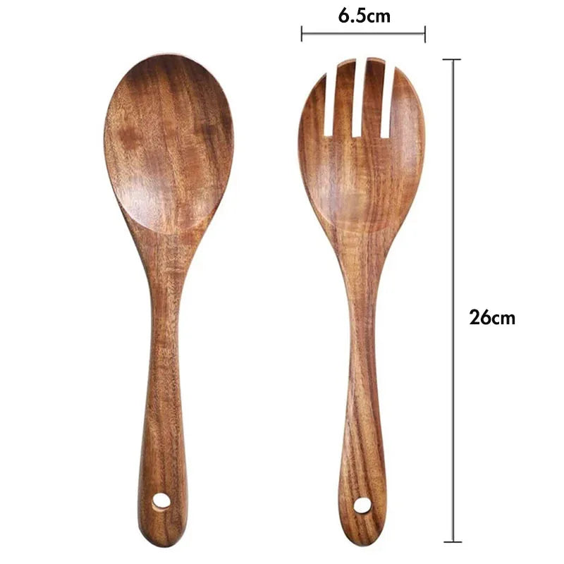 Couverts de Service Salade Bois d'Acacia
