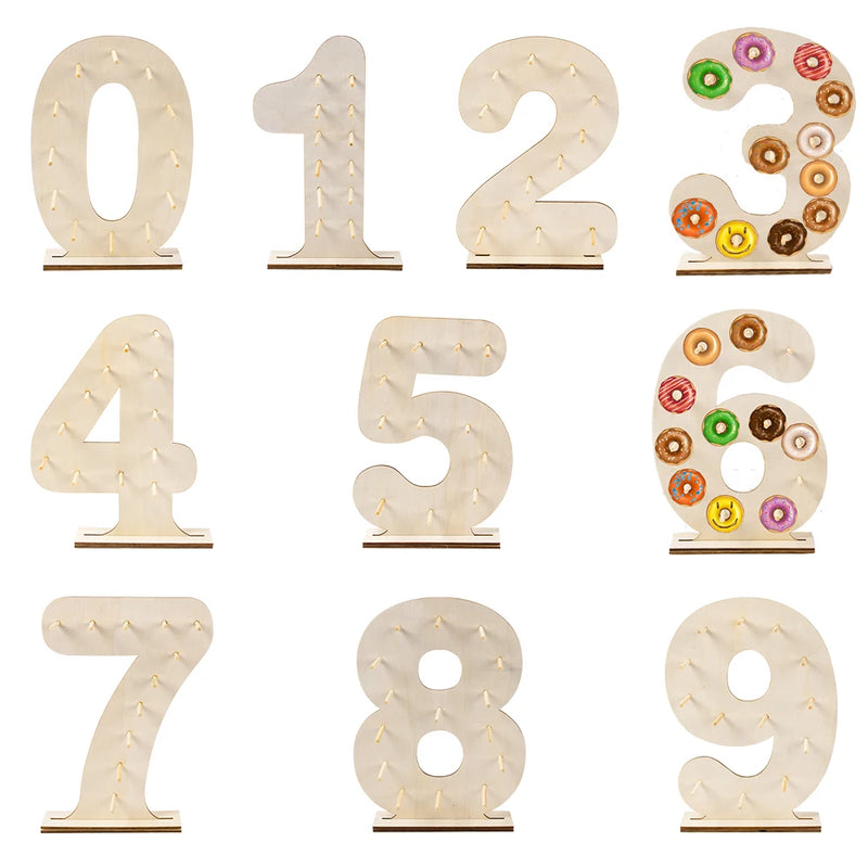Mur de Donuts Chiffre Décoratif – présentoir donuts – vue d'ensemble