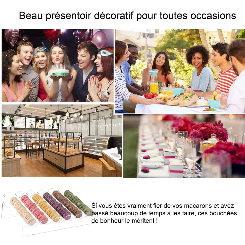 Présentoir Macarons Acrylique 6 Compartiments – présentoir à macarons – détail de la finition