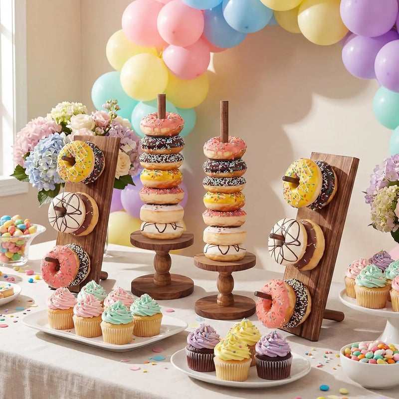 Présentoir Donuts Bois Acacia Mariage – présentoir donuts – détail de la finition