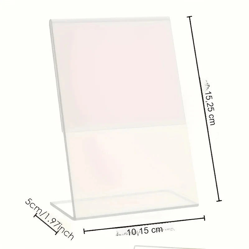 Porte-Menu Acrylique Transparent Incliné Lot de 4