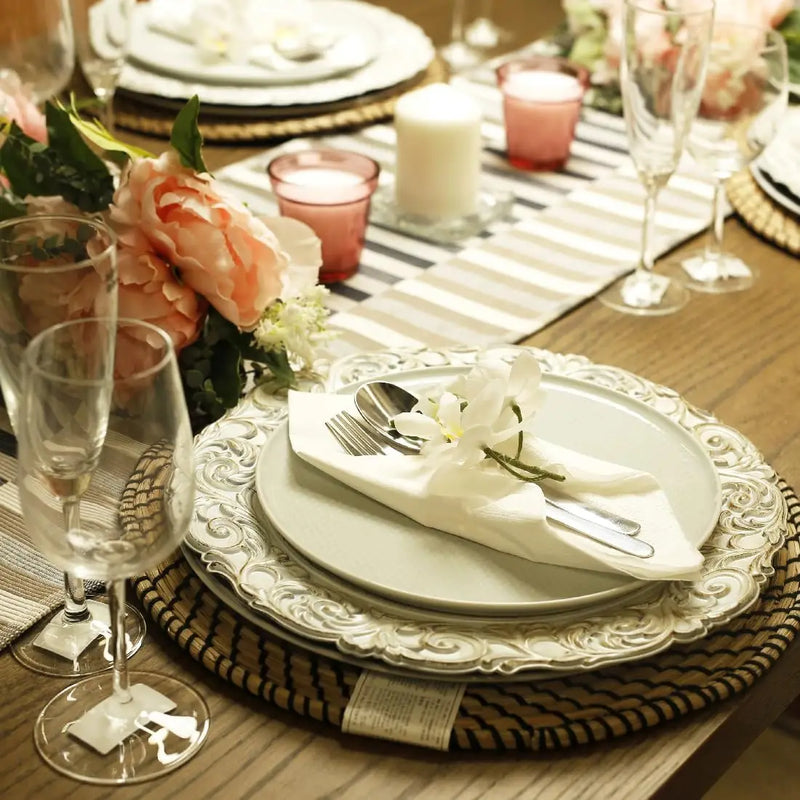 Assiette de Présentation Baroque Blanche 33 cm