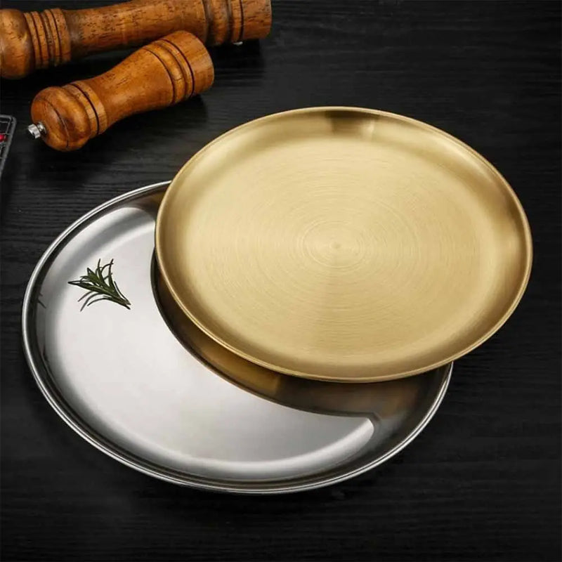 Assiette Inox Présentation Buffet Traiteur – plateau de présentation – vue d'ensemble