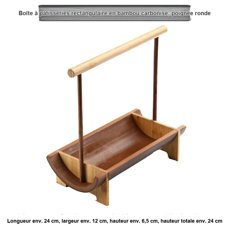 Corbeille Bambou Présentoir Buffet Portable – plateau de présentation – présentation complète
