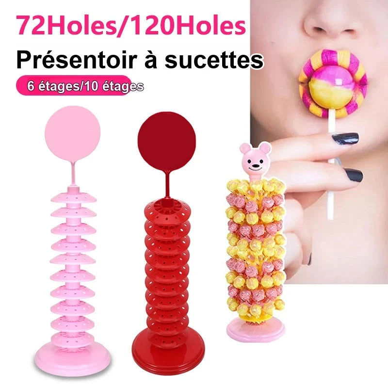 Présentoir Sucette Tour Plastique 72 à 120 Trous