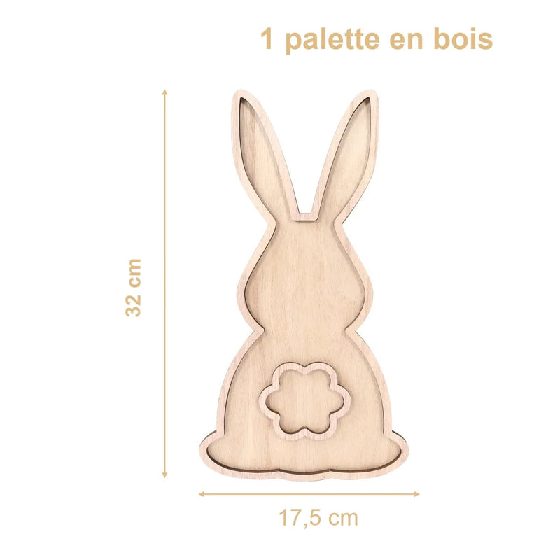 Plateau Bois Lapin Pâques