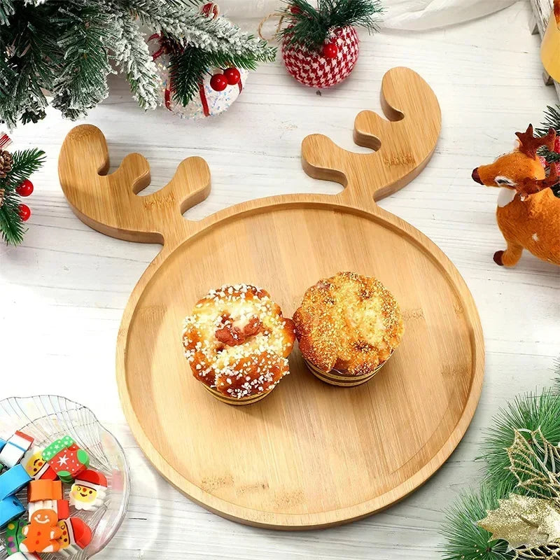 Plateau de Service Bois Motif Noël – plateau de présentation – détail de la finition