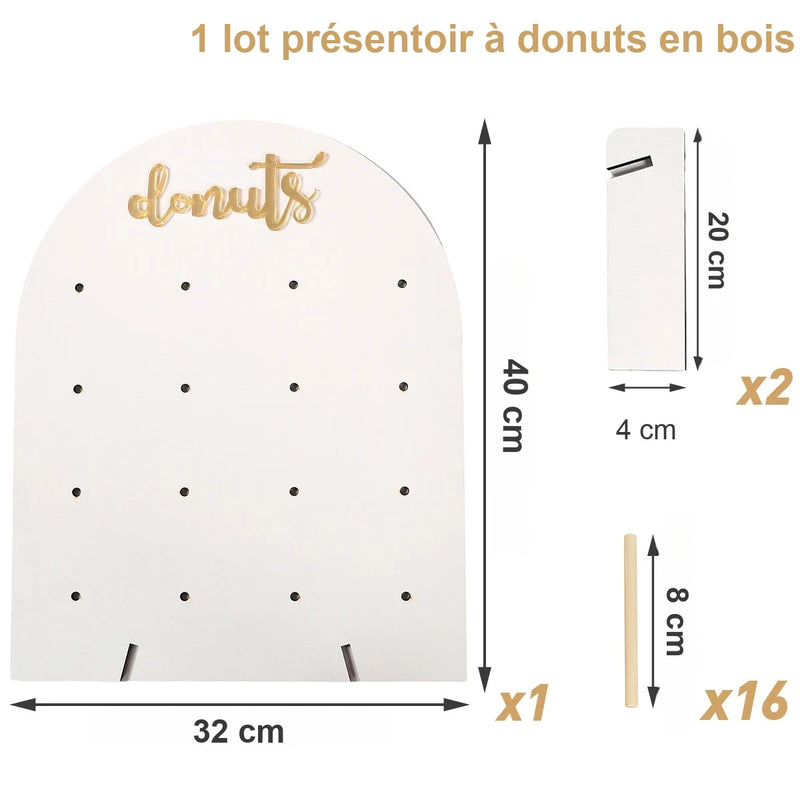 Arche Bois Présentoir Donuts Anniversaire – présentoir donuts – vue de dessus