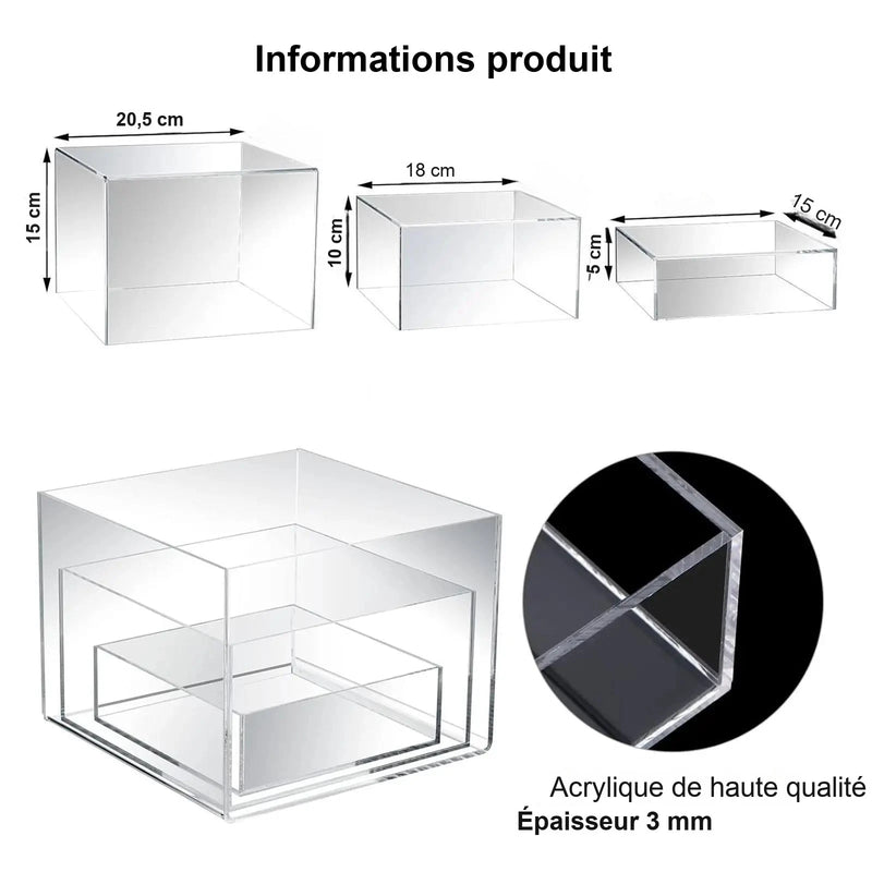 Présentoir Buffet Rehausseur Alimentaire Traiteur – cube présentoir buffet – mise en scène pour réception
