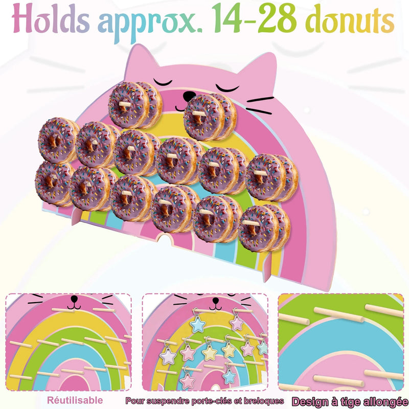 Présentoir Donuts Mural Fête Chat – présentoir donuts – vue d'ensemble